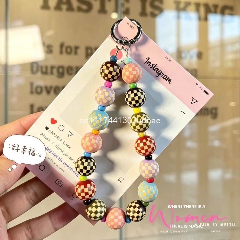 Original Wooden Plaid Beaded P - Phone Accessories Charms ulasan dan harga