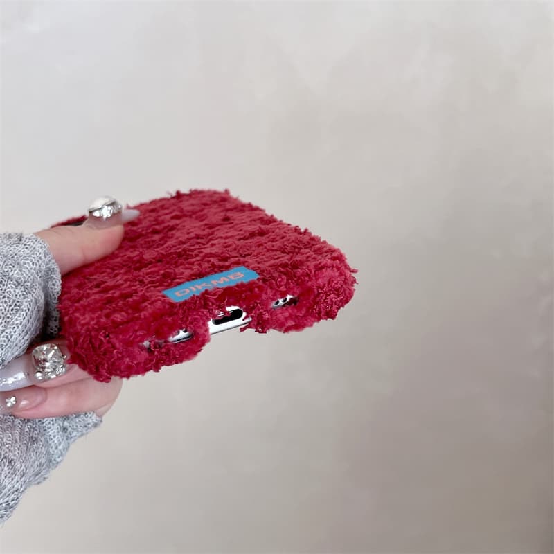 Angora Red Fuzzy Phone Case fo - Apple Iphone 15 ulasan dan harga